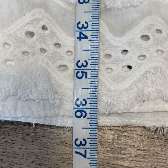 Galita Boho Eyelet Tiered Cotton Mini Dress White Size Large NWT - Picture 11 of 11